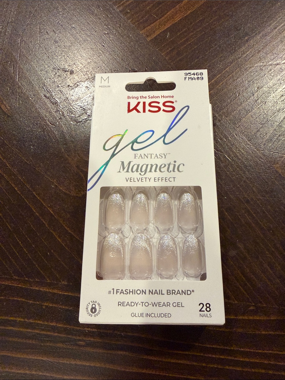 Kiss Gel Magnetic Velvety Effect Press-On Nails - Silver Ombre Glitter
